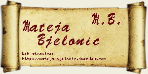 Mateja Bjelonić vizit kartica